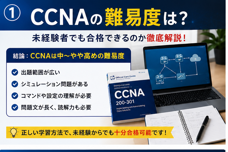CCNAの難易度は高い？未経験者でも合格できるのか徹底解説